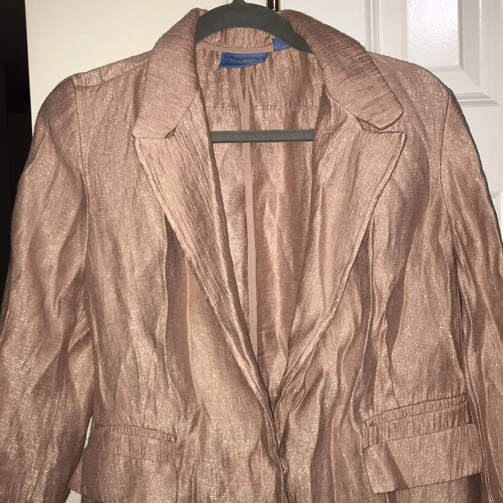 Lux Vintage Simply Vera Wang Classy Sparkling Salmon Beautiful Blazer - Picture 3 of 6